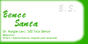 bence santa business card